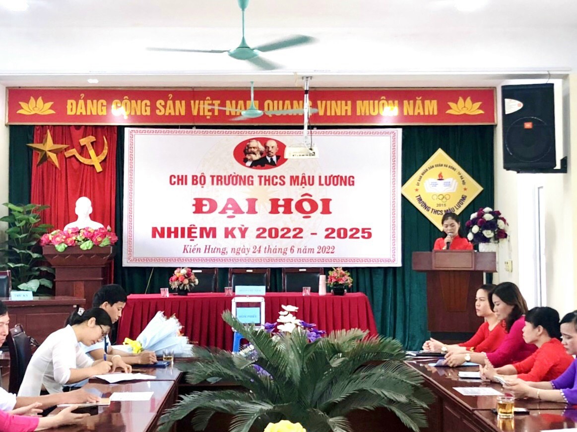 ĐẠI HỘI CHI BỘ TRƯỜNG THCS MẬU LƯƠNG NHIỆM KỲ 2022-2025