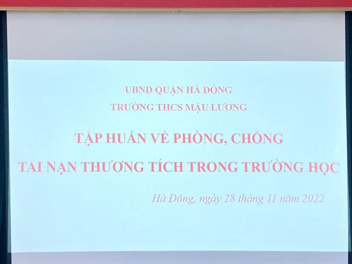 TẬP HUẤN VỀ PHÒNG, CHỐNG TAI NẠN THƯƠNG TÍCH TRONG TRƯỜNG HỌC